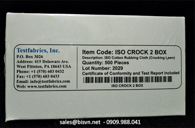 ISO Crockmeter Test Rubbing Cloth & Squares (Cotton Lawn)